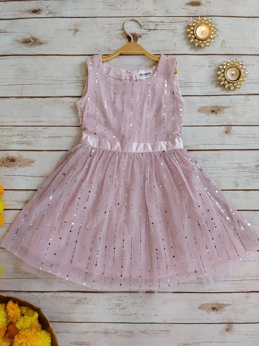 CHAMPAGNE PINK SHIMMER KIDS DRESS